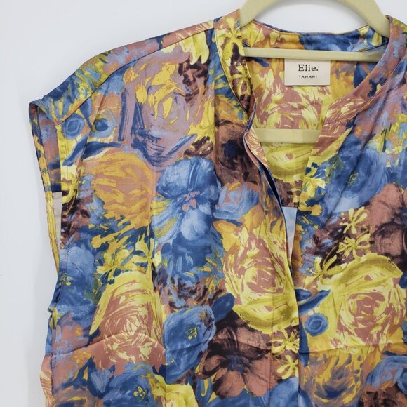 Elie Tahari Abstract Floral Print Top - Picture 4 of 8